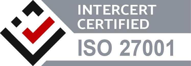 ISO/IEC 27001 certified — independently audited by Intercert